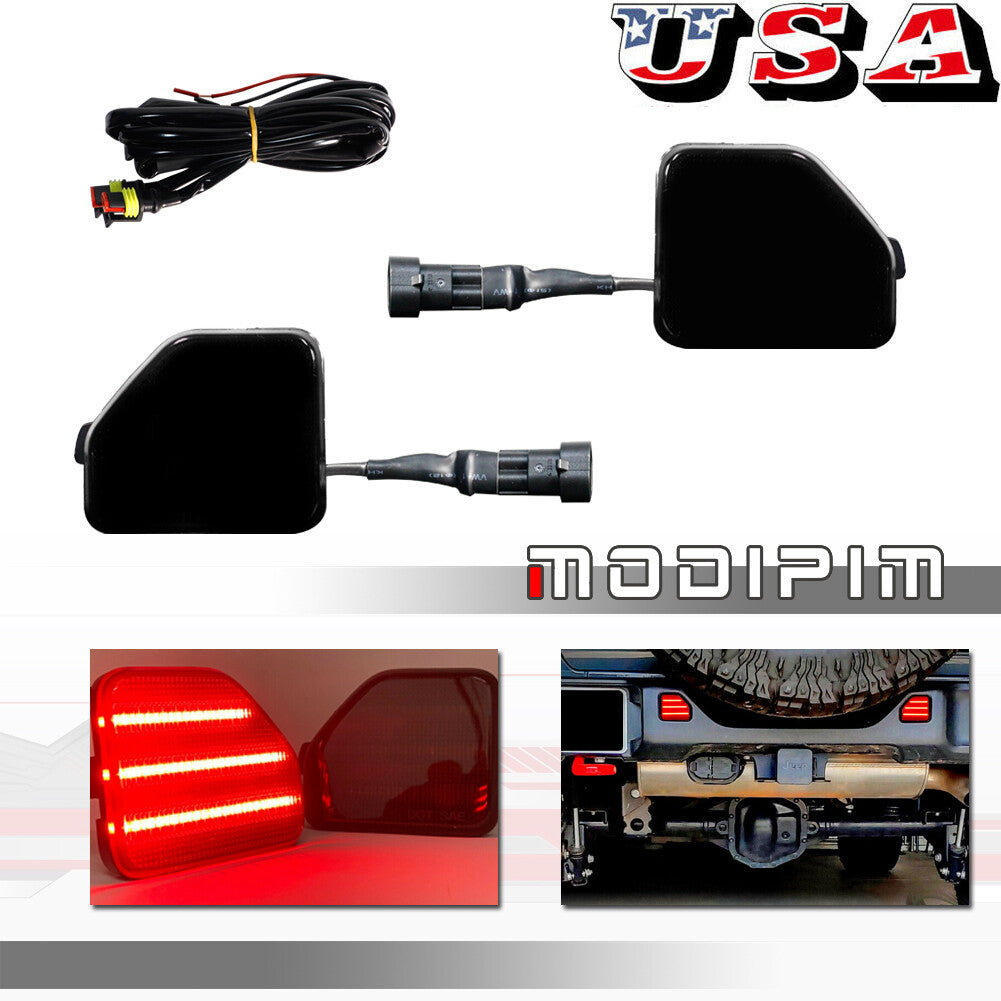 Suitable for 2018-2021 for Jeep for Wrangler JL rear bumper LED rear fog light and tail brake light.