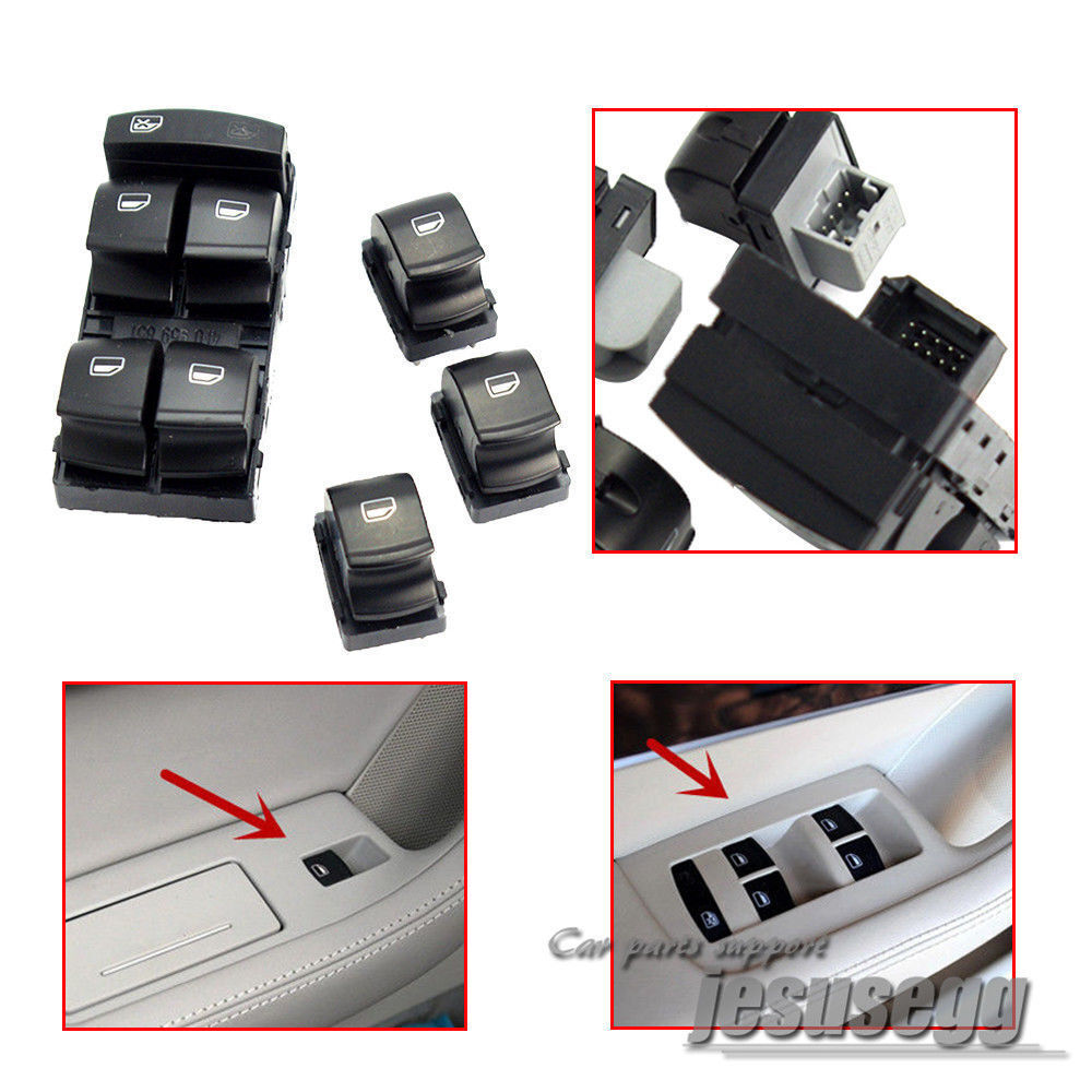 Set of 4 Window Master Electric Control Switch Panel 3+1 for Audi A3 S3 A6 S6 Q7