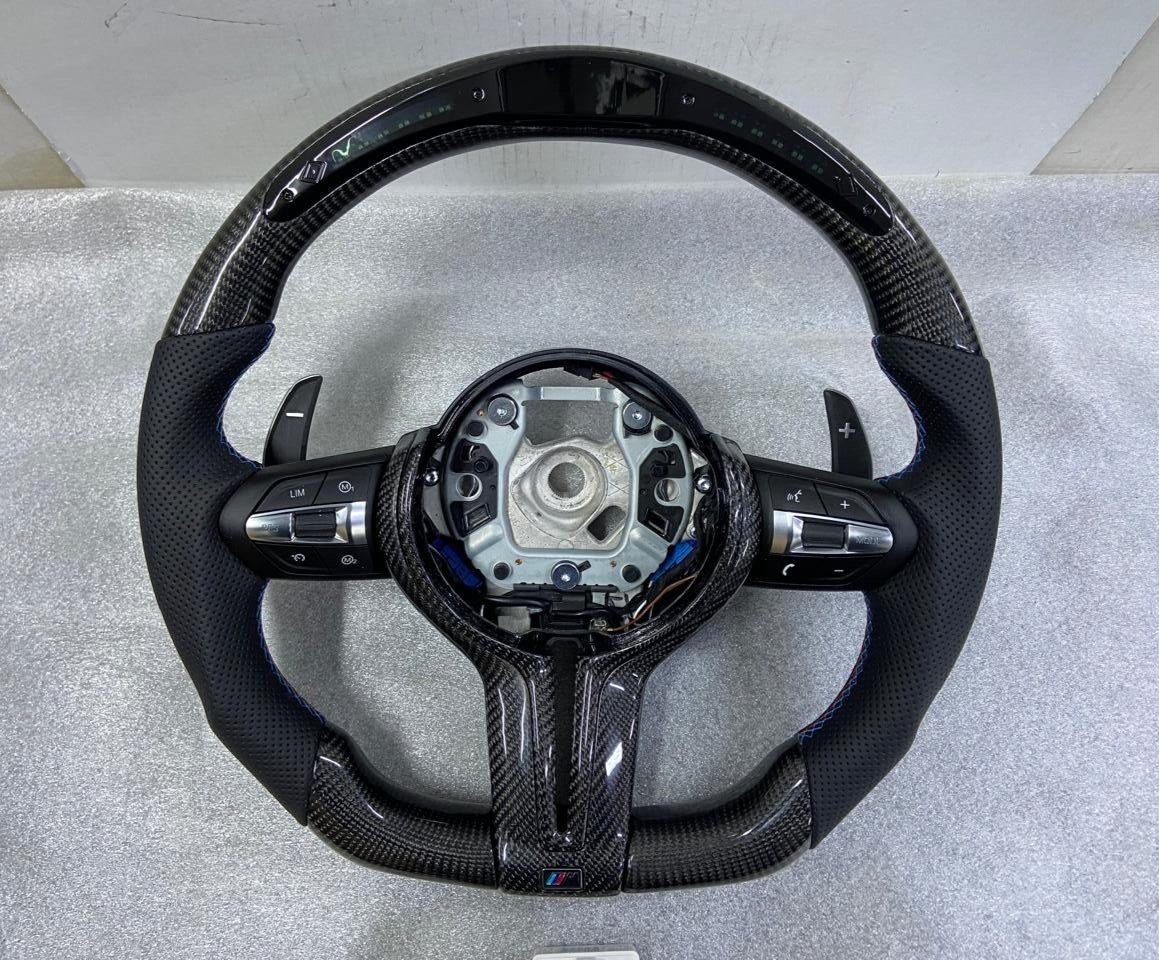 Carbon Fiber Steering Wheel for BMW F30 F32 Series MSport With Paddle Shifts LED