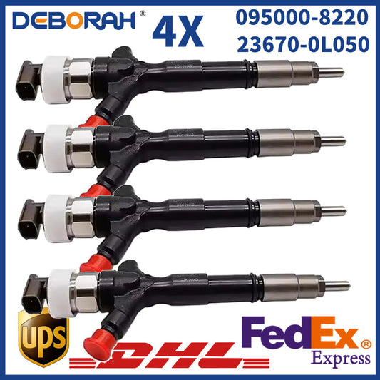 4Pcs Fuel Injector Assembly 095000-8290 095000-8220 for Toyota Hilux Fortuner
