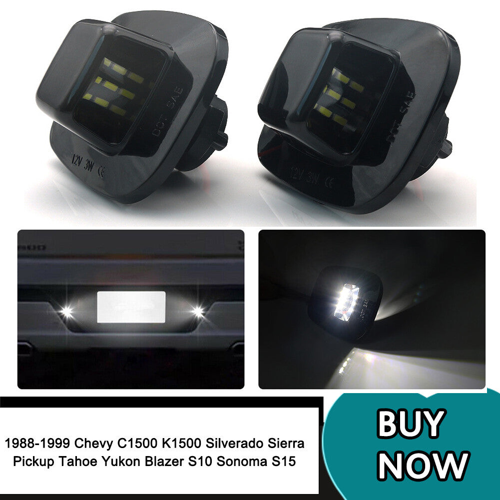 2 Car LED Number License Plate Light Lamps For 1988-2000 for Chevy C1500 C2500 C3500