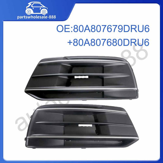 Pair Front Bumper Side Outer Grille LH RH Trim Cover Fit for Audi Q5 2018-2019