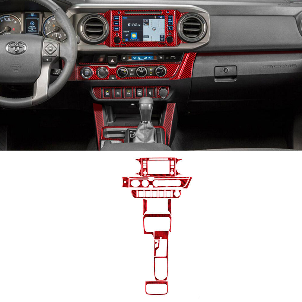 71X Red Carbon Fiber Full Interior Kit Cover Trim for Toyota Tacoma 2016-2022