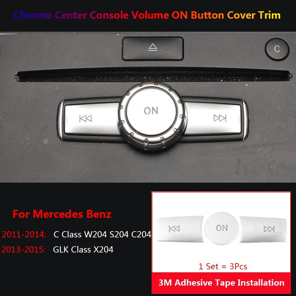 3x Apply To for Mercedes-Benz C GLK Car Center Console Volume Switch Cover Trim