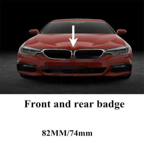 2PC Front Hood  Rear Trunk (82mm  74mm) Badge compatible for BMW 51148132375