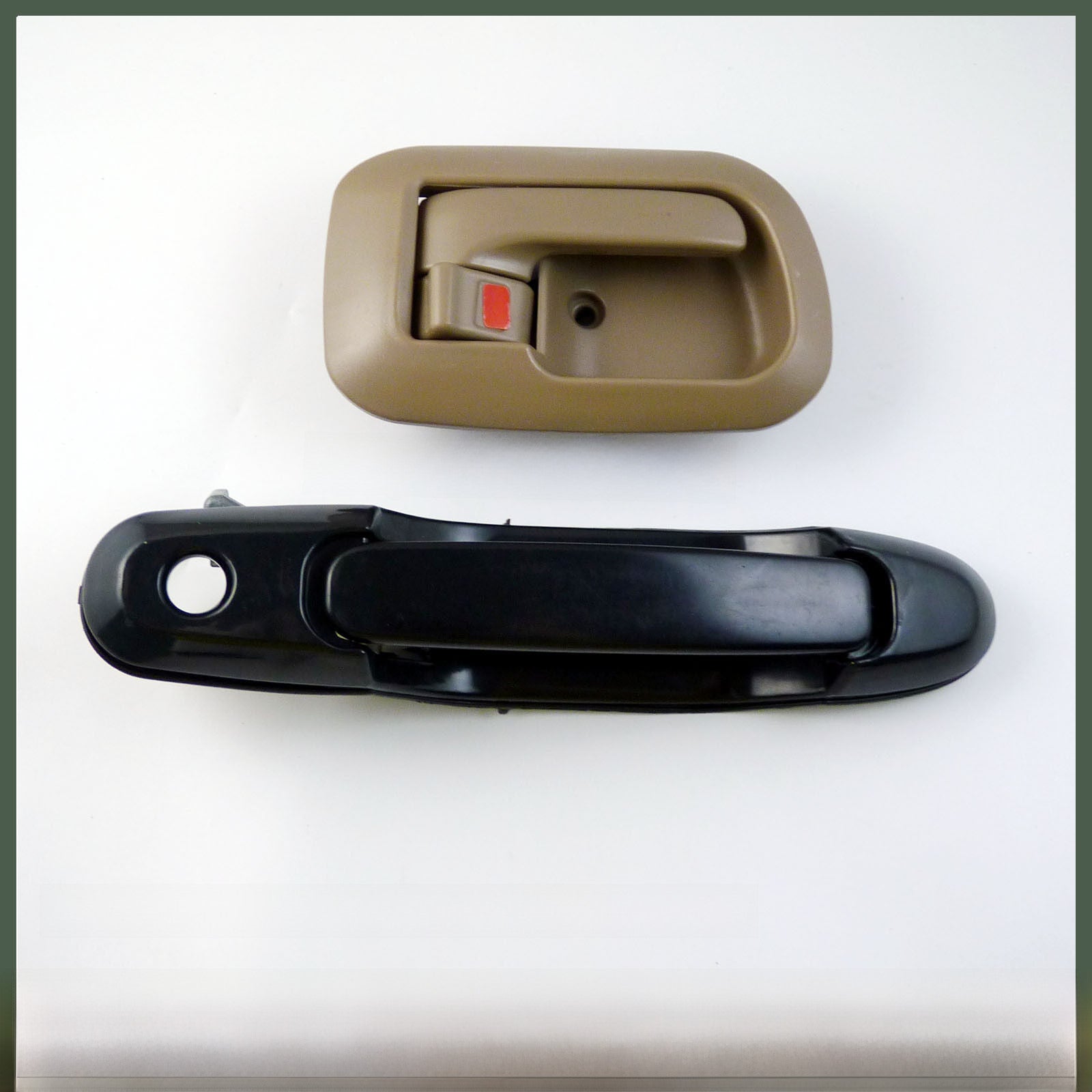for Toyota 2Pcs Front Passenger side Black InsideBeige Outside Door Handles Set
