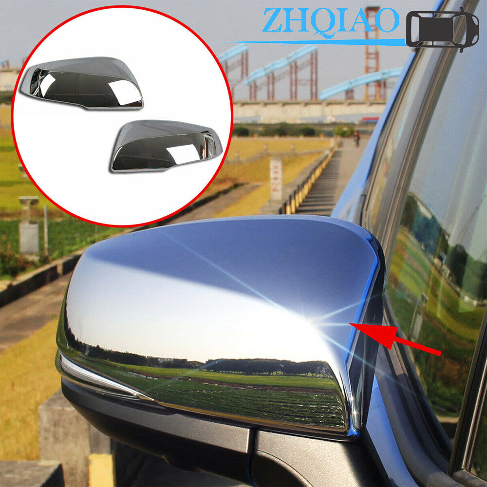 2pcs ABS Chrome Side Rearview Mirror Cover Trim Fits for Toyota RAV4 2019