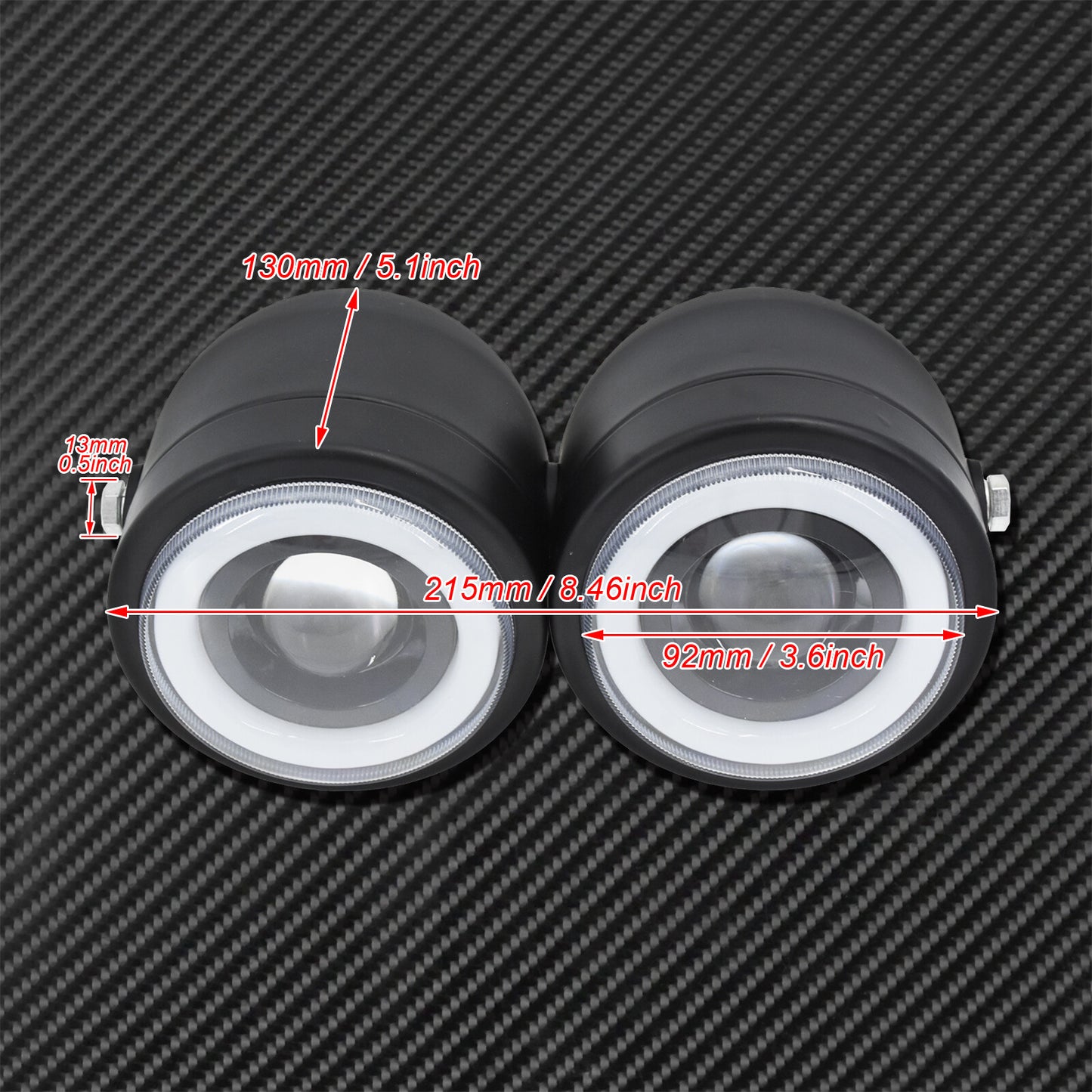 Universal Motorcycle Halo Dual Twin Headlight W/Bracket Fit for Harley Sportster