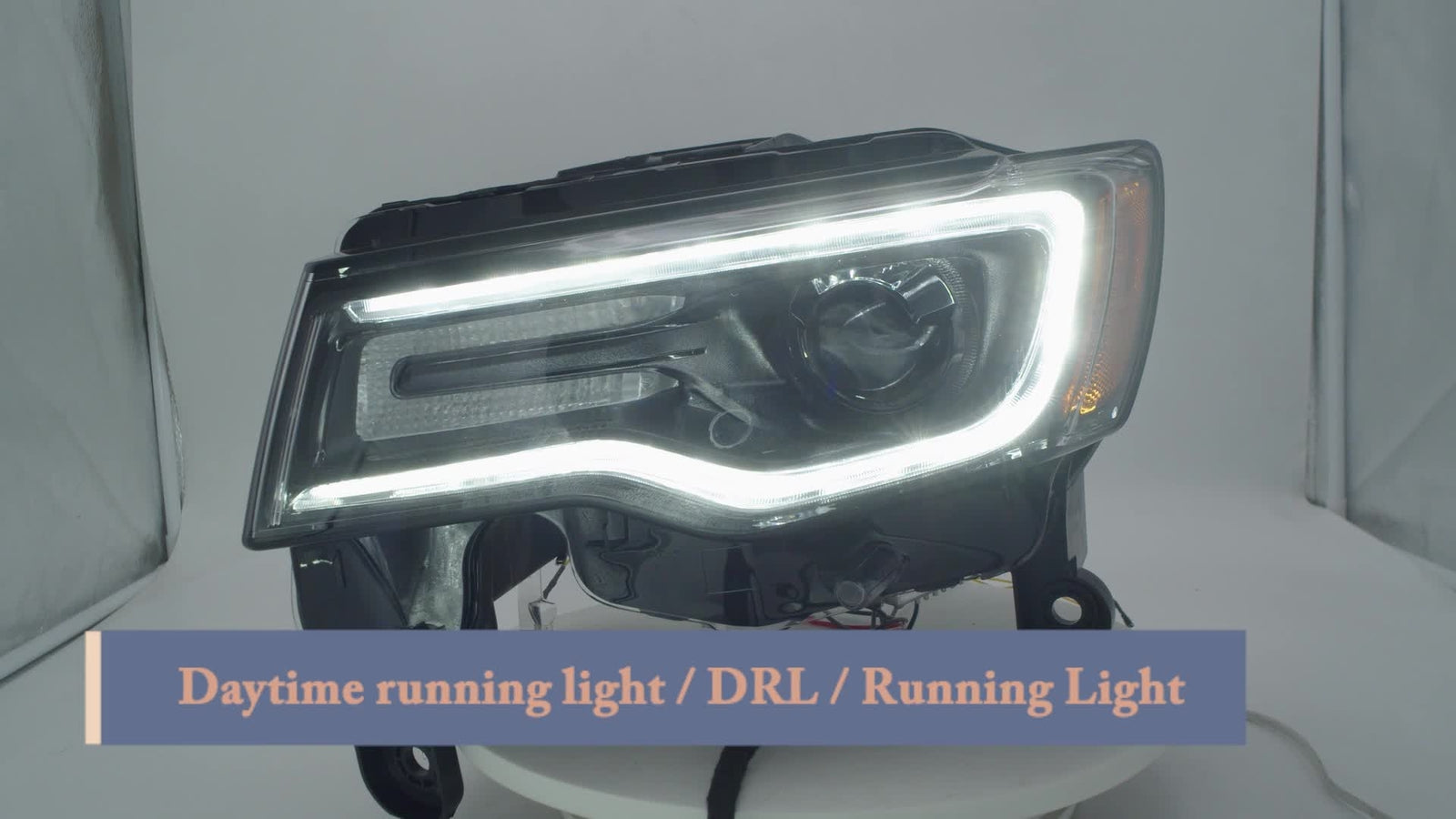 2P Suitable for 2017-2021 for Jeep Grand Cherokee Black HID/Xenon Headlights with LED DRL