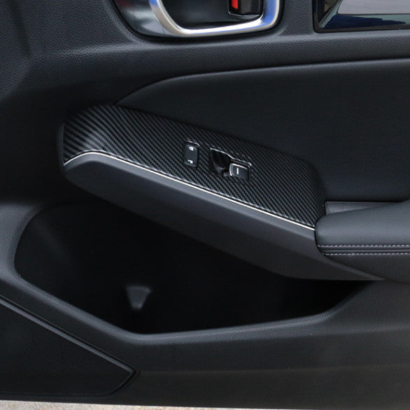 4pcs for Honda for Civic 11th 2022-23 Carbon fiber Interior door cover armrest trim
