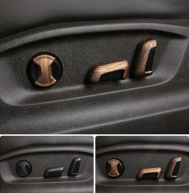 for Volkswagen Atlas 2018-2023 ABS Wood Grain for Seat Button Handle Cover Trim 6X