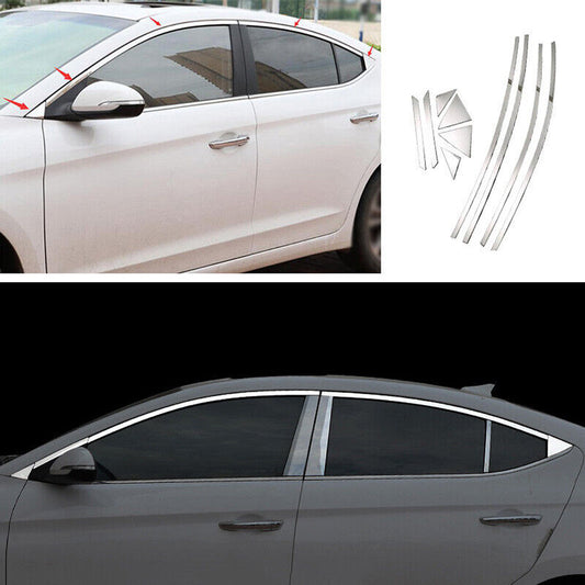 for Hyundai for Elantra 2017-2020 Chrome Steel upper Windows Sill Molding Strip Trim
