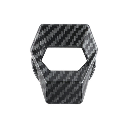 Universal Car Engine Start Stop Button Cover Decorative Carbon Fiber Black