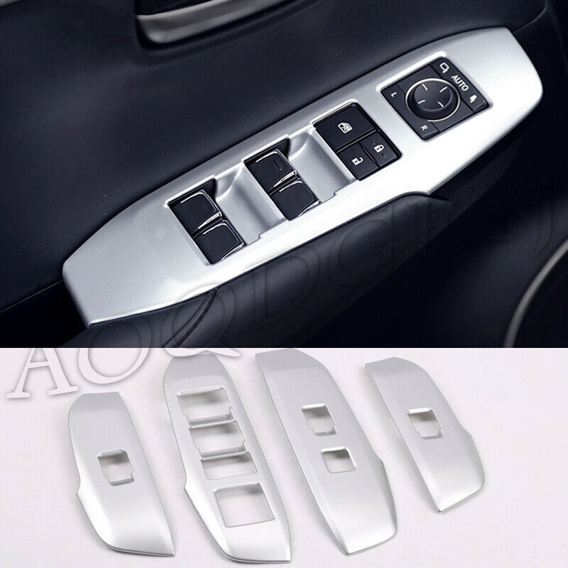4P Silver Side Window Lift Switch Cover Trim for LEXUS NX200T 300H 300 2015-2021