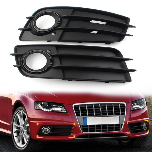for Audi A4 B8 S4 08-12 Black 8K0807681C/2C Front Bumper Fog Light Grille Cover