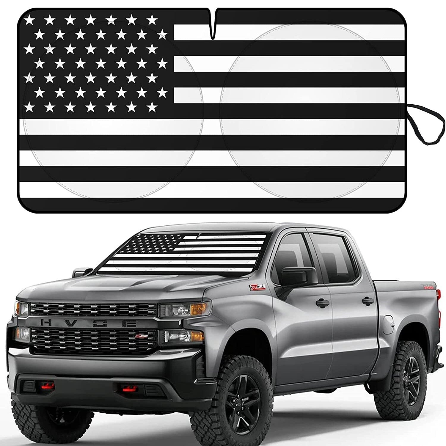 for Chevy Silverado Accessories Car Windshield Sun Shade US Flag Cover Visor