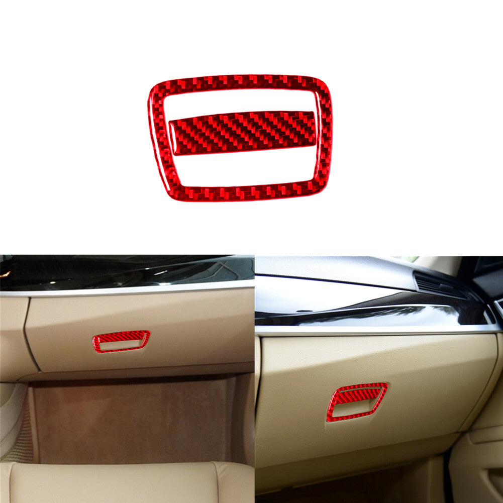 Red Carbon Fiber Storage Box Panel Cover Trim for BMW 6 Series F12 F13 2011-2018