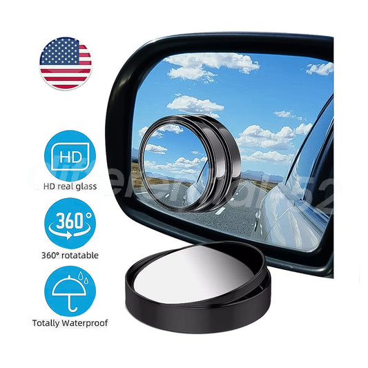 2PCS For Car Blind Spot Mirrors Round HD Glass Convex 360¡ã Side Rear View Mirror