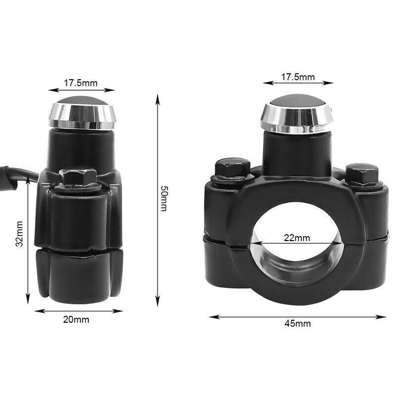 7/8 22mm Motorcycle Horn Switch Momentary Button Electric Power Start Aluminum