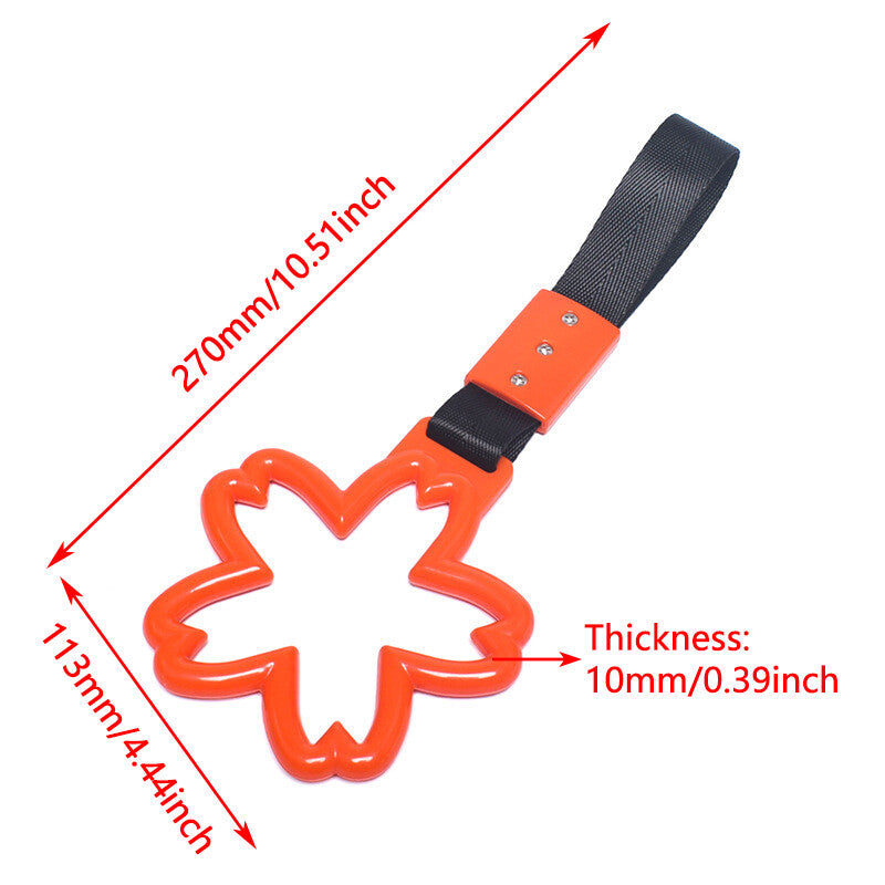 Car Warning Handle Strap Subway Bus Cherry Blossom Tsurikawa Ring JDM Orange