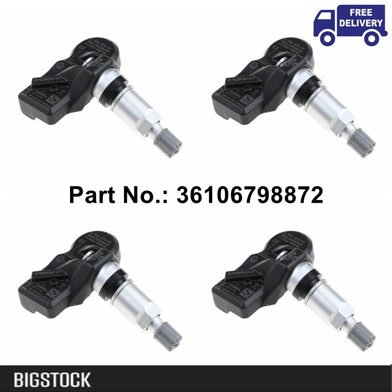 4pcs Tire Pressure Sensor Monitor 36106798872 TPMS Sensor 433Mhz Fit For B M W