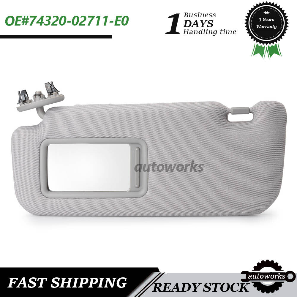 Grey Left Driver Side Sun Visor for Toyota for Corolla 1.8L 2.4L 2009 10 11 12 2013
