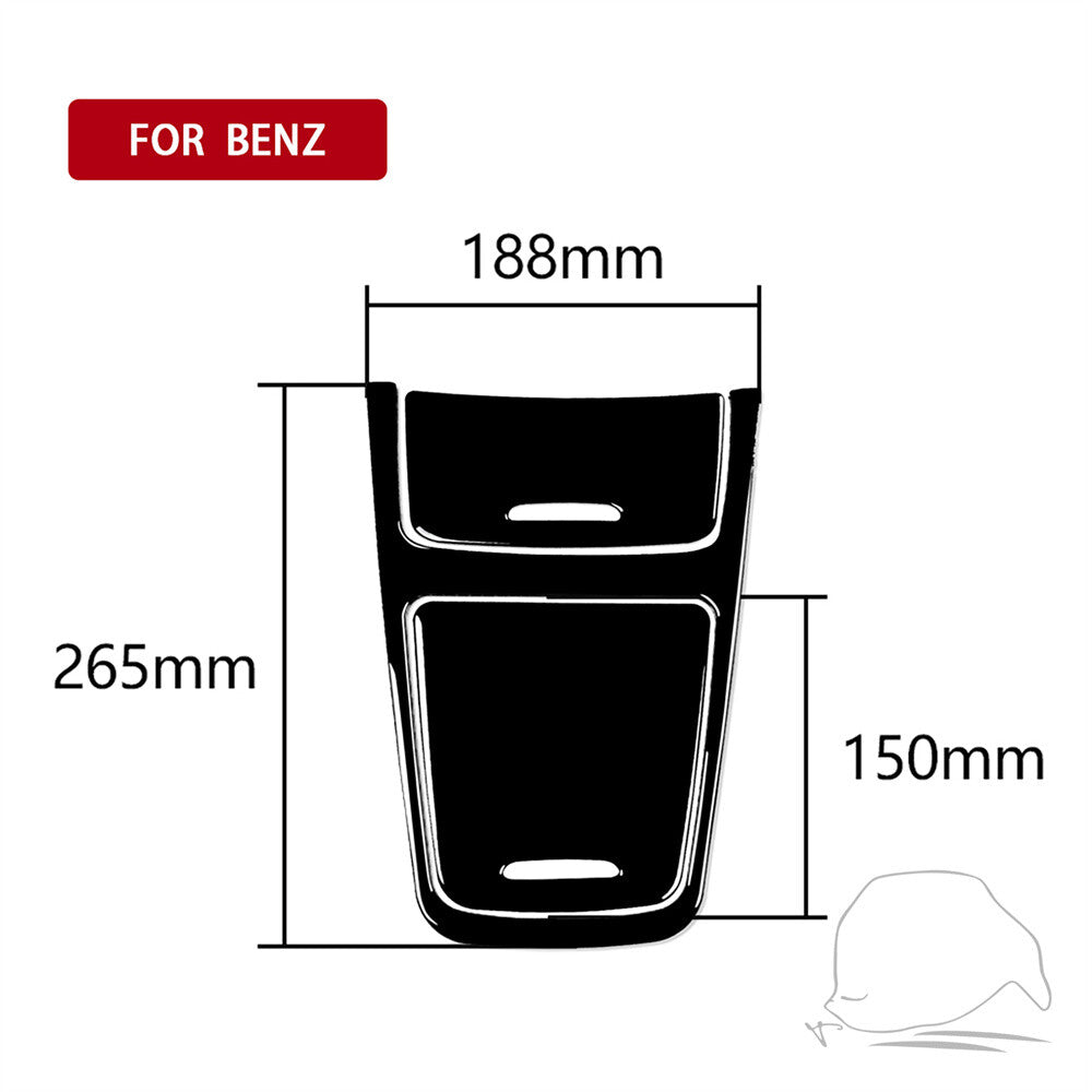 3¡ÁBlack Central Control Storage Box Trim for Benz A GLA CLA Class W176 2013-2019