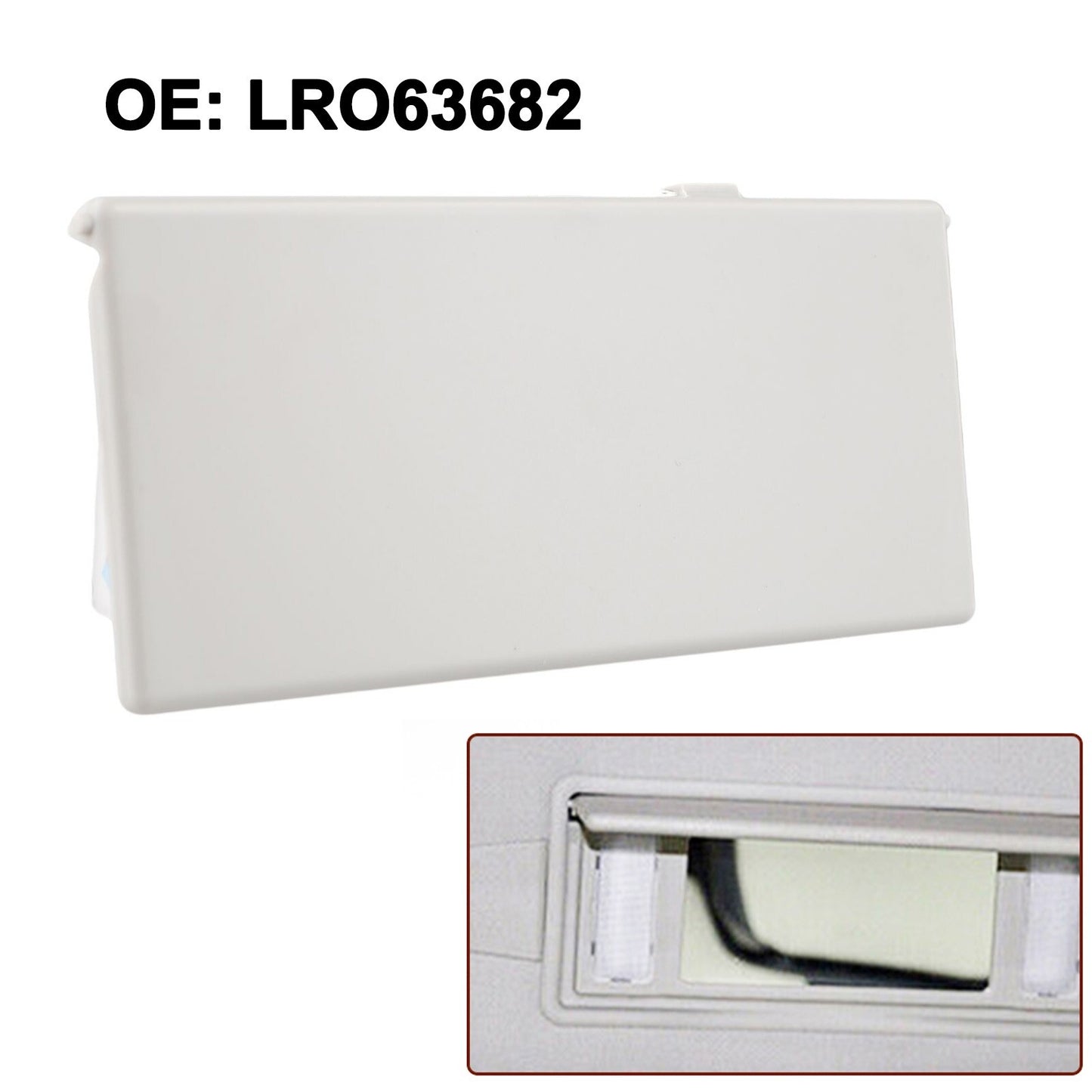 LR063682 Sunvisor Vanity Mirror Cover Gray for Land Rover Easy Install