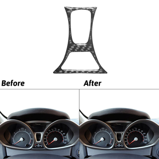 Carbon Fiber Central Speedometer Strip Cover Trim for Ford Fiesta 2011-2015