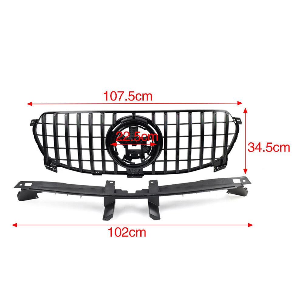 ABS GTR Style Front Bumper Hood Grille for Benz GLE Class W167 2020-2023 Black