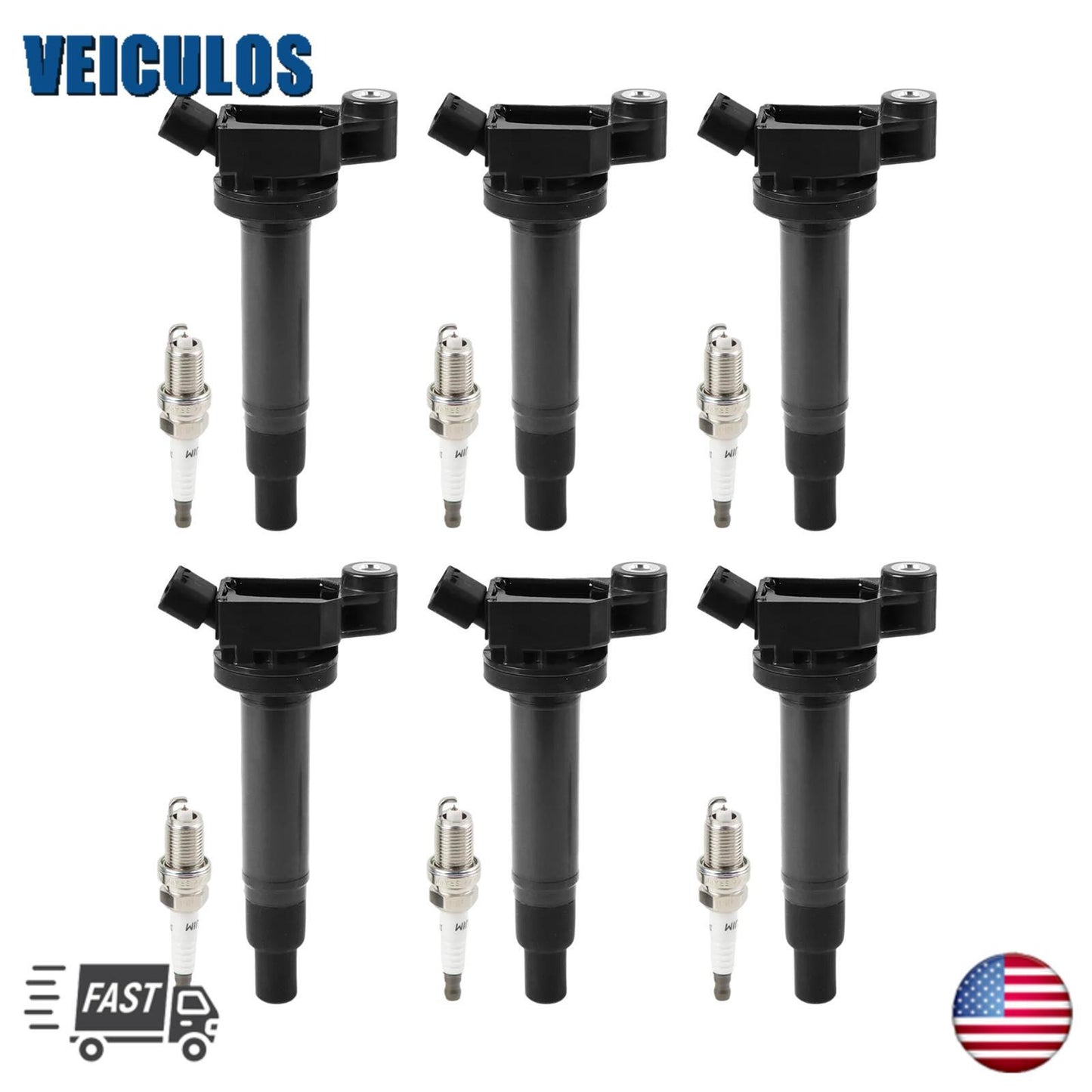 6X Ignition Coil  6X Platinum Spark Plug for Toyota for Camry UF267