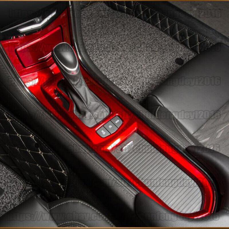 for Cadillac ATS ATS-V 2013-2019 ABS Red Center Console Gear Shift Panel 4pcs