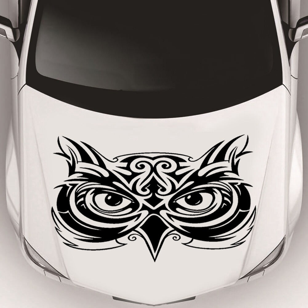 1PCS Car Truck SUV Hood Side Body Vinyl Black Owl Decal Emblem Cool Logo Sticker