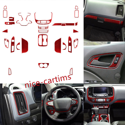36¡ÁInterior Full Set Trim Kit for Chevrolet Colorado / for GMC for Canyon 2015+Red Carbon