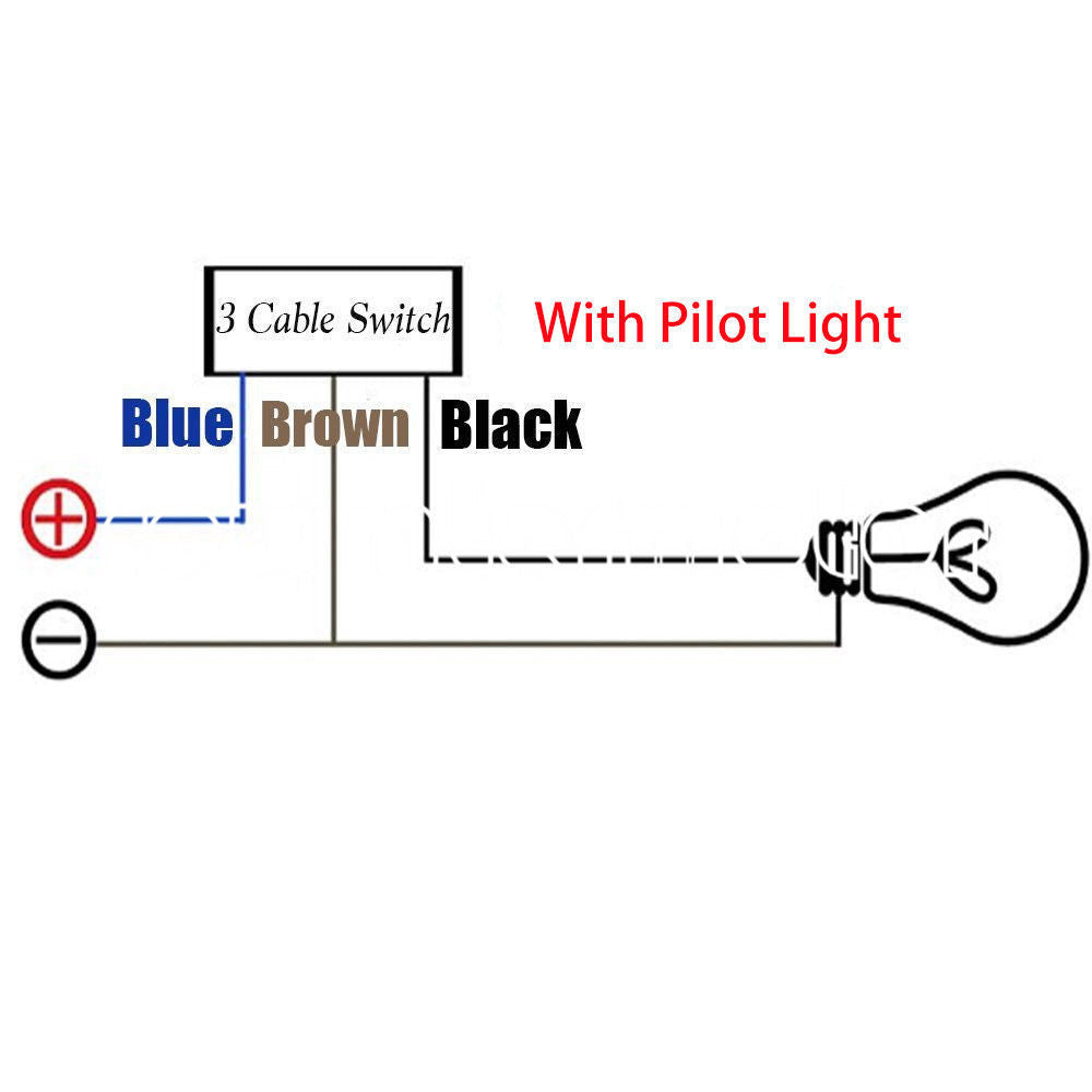 7/8 Waterproof Motorcycle Handlebar Dual Headlight Switch With Red Pilot Lamp