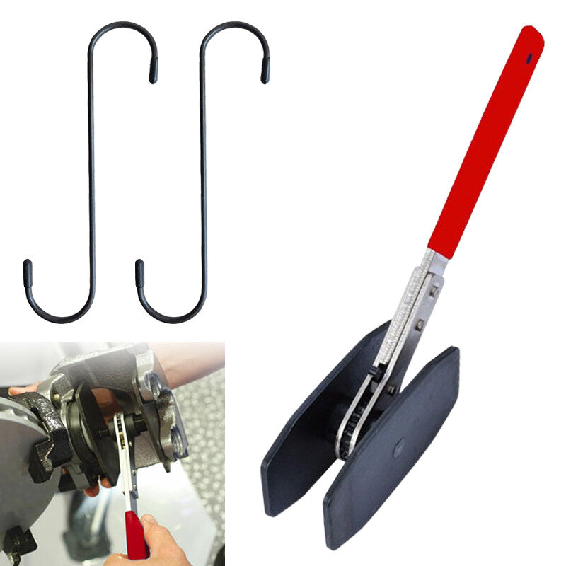 Car Ratchet Brake Piston Wrench W/Hooks Caliper Pad Install Tool Press RedBlack