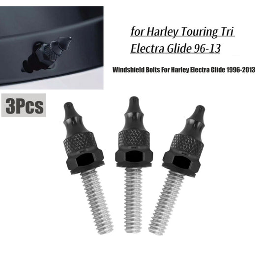 Black Windshield Windscreen Nut Bolt Screw for Harley Tri Electra Glide 1996-13