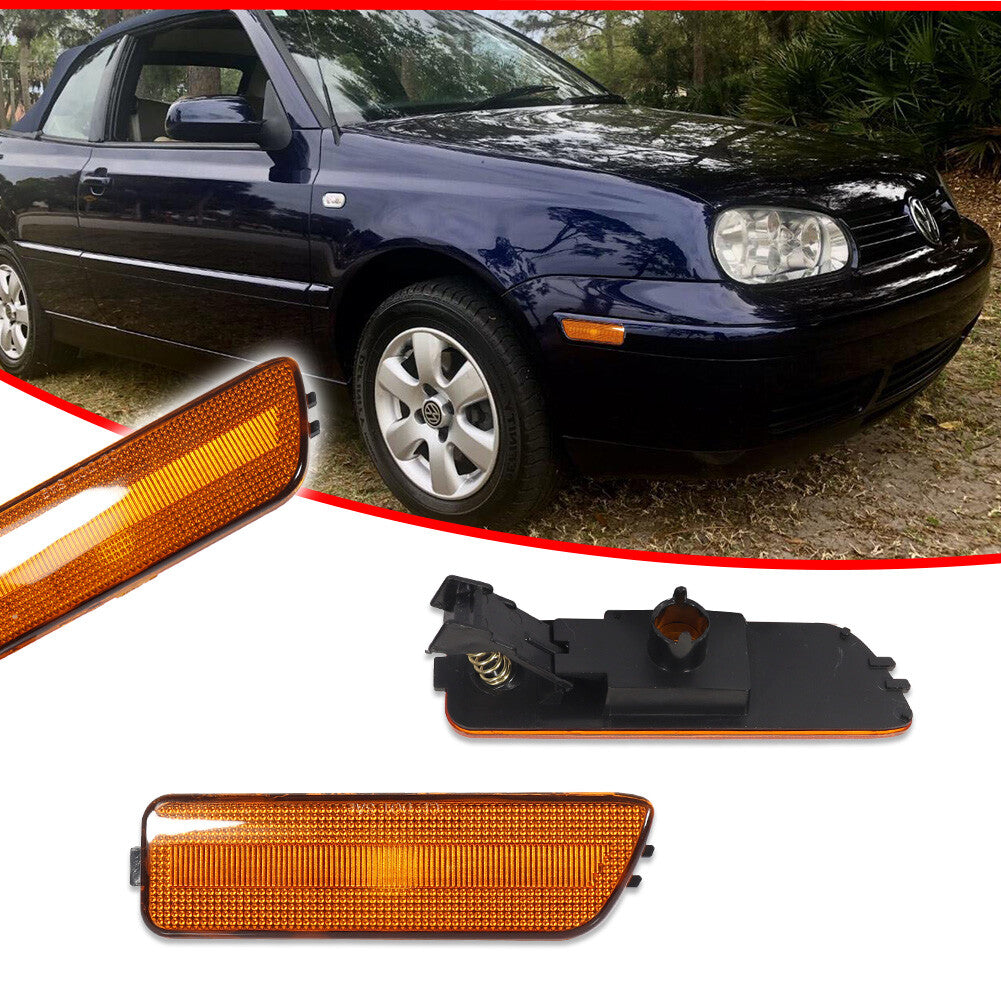 2-pack amber front corner side marker lights for Volkswagen MK4, for Golf R32, GTI, for Jetta Cabrio