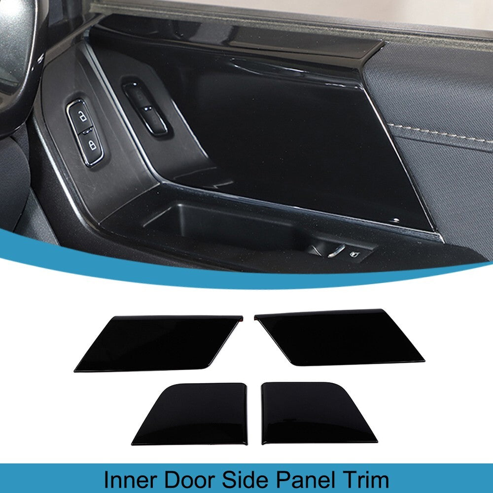 4PCS Black Front Rear Inner Door Panel Cover Trim for Ford F150 2021 2022 2023