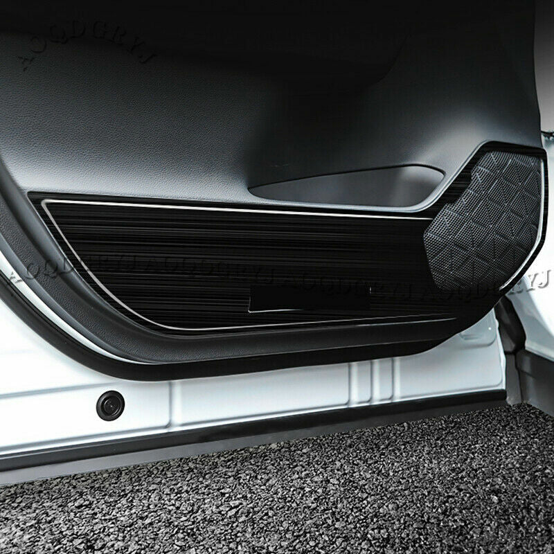 Black Steel Inner Door Anti-Kick Protector Guard Trim for TOYOTA RAV4 2019-2024