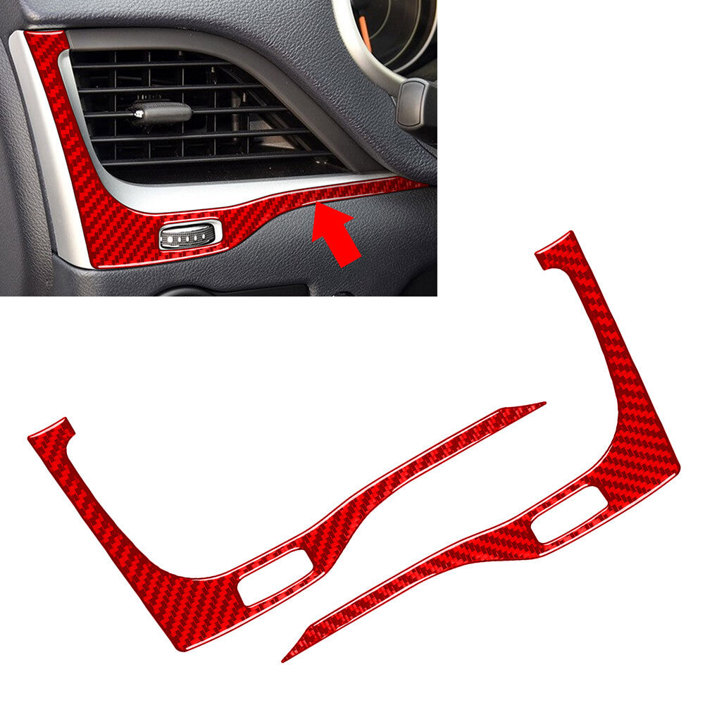 Red Dashboard Side Air Vent Outlet Cover Trim for Jeep Cherokee 2014-2023