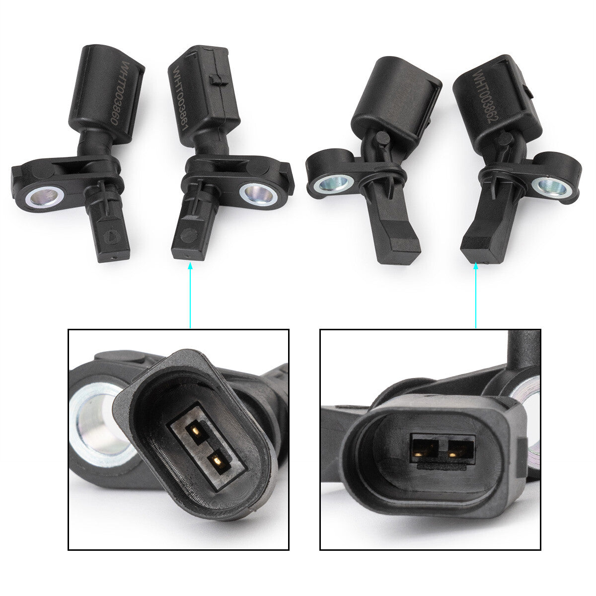 4Pcs ABS Wheel Speed Sensor for AUDI A1 for VW WHT003860 WHT003861 L R F R