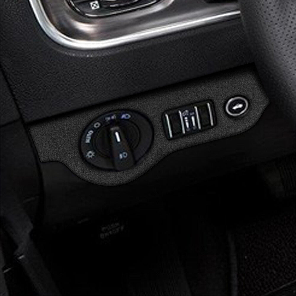 Suede Black Gray Headlight Switch Cover for Dodge for Challenger 2015+ Charger 2010+