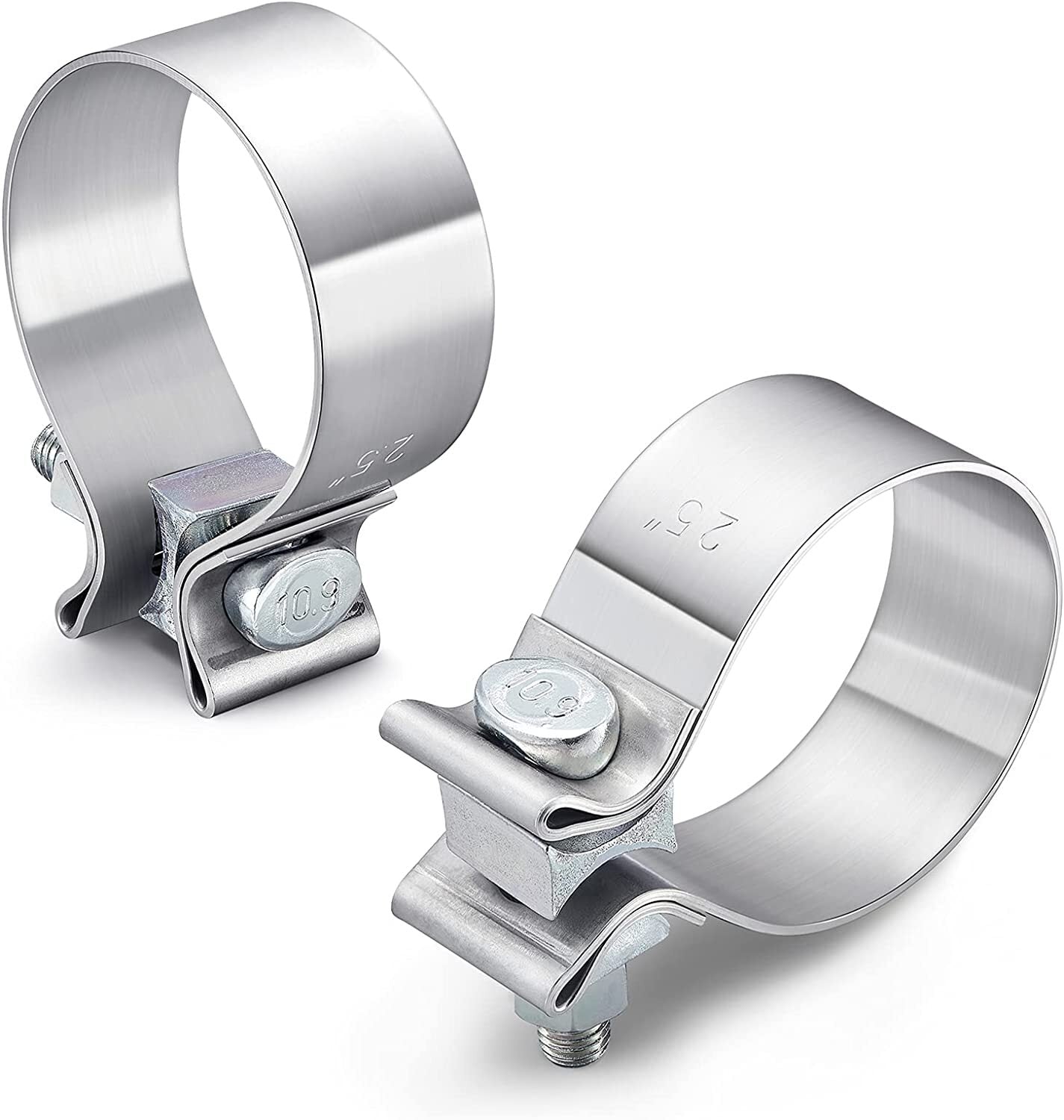 Exhaust clamp pipe repair parts, 2.5-inch narrow band clamp suitable for exhaust heads