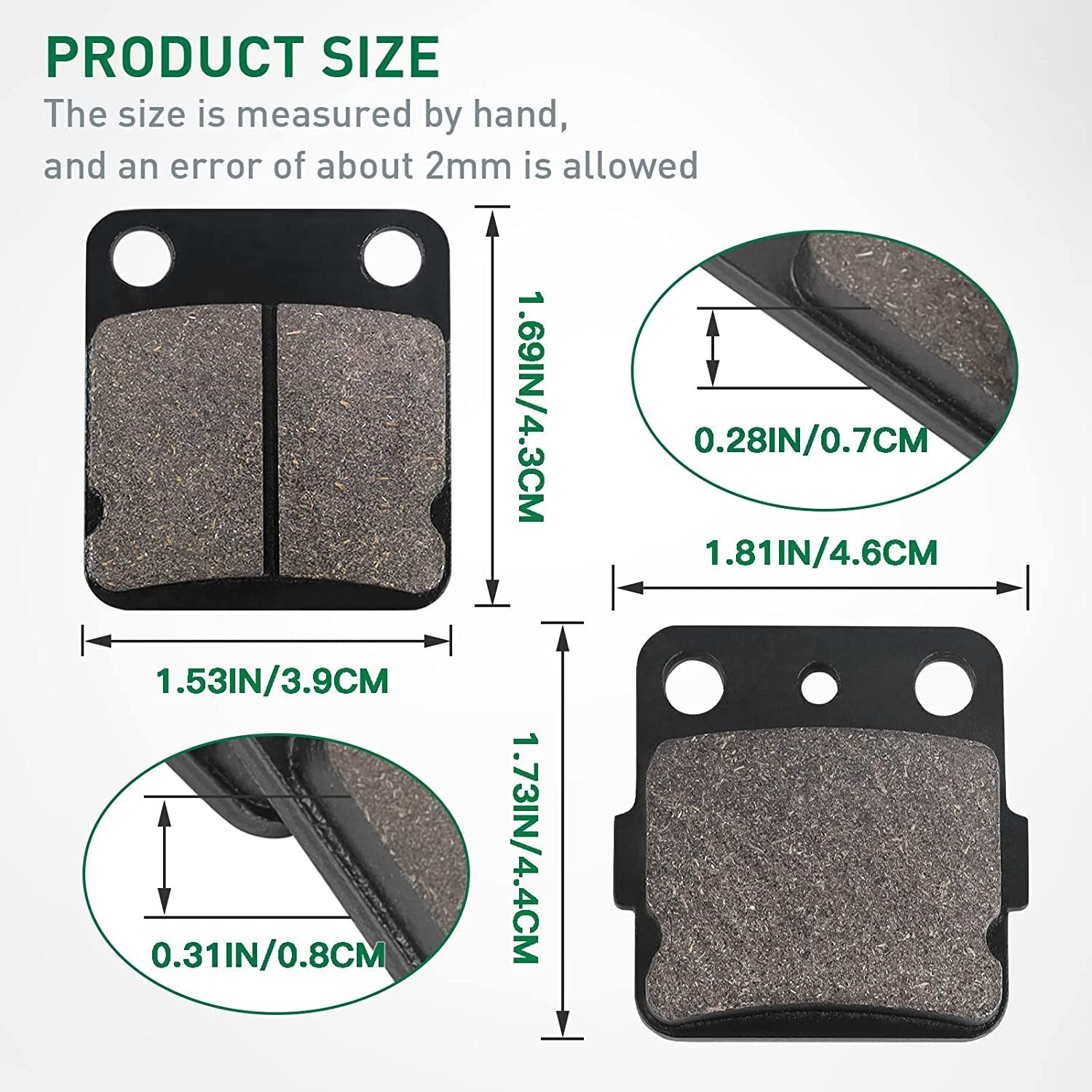 Brake Pads for Wolverine 350 1995-2005/ Warrior 350 1989-2004/ 125 YFM125