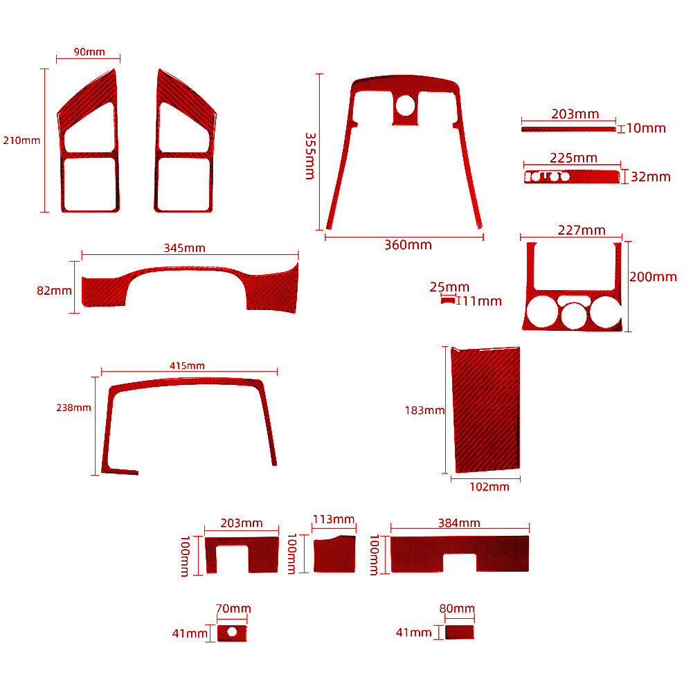 15X Red Carbon Fiber Front Dashboard(4WD) Cover For Colorado 04-12/ for Canyon 05-12