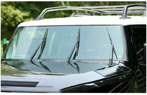 Black Front Window Rain Snow Wiper Trim Cover 3P for Toyota FJ Cruiser 2007-2014