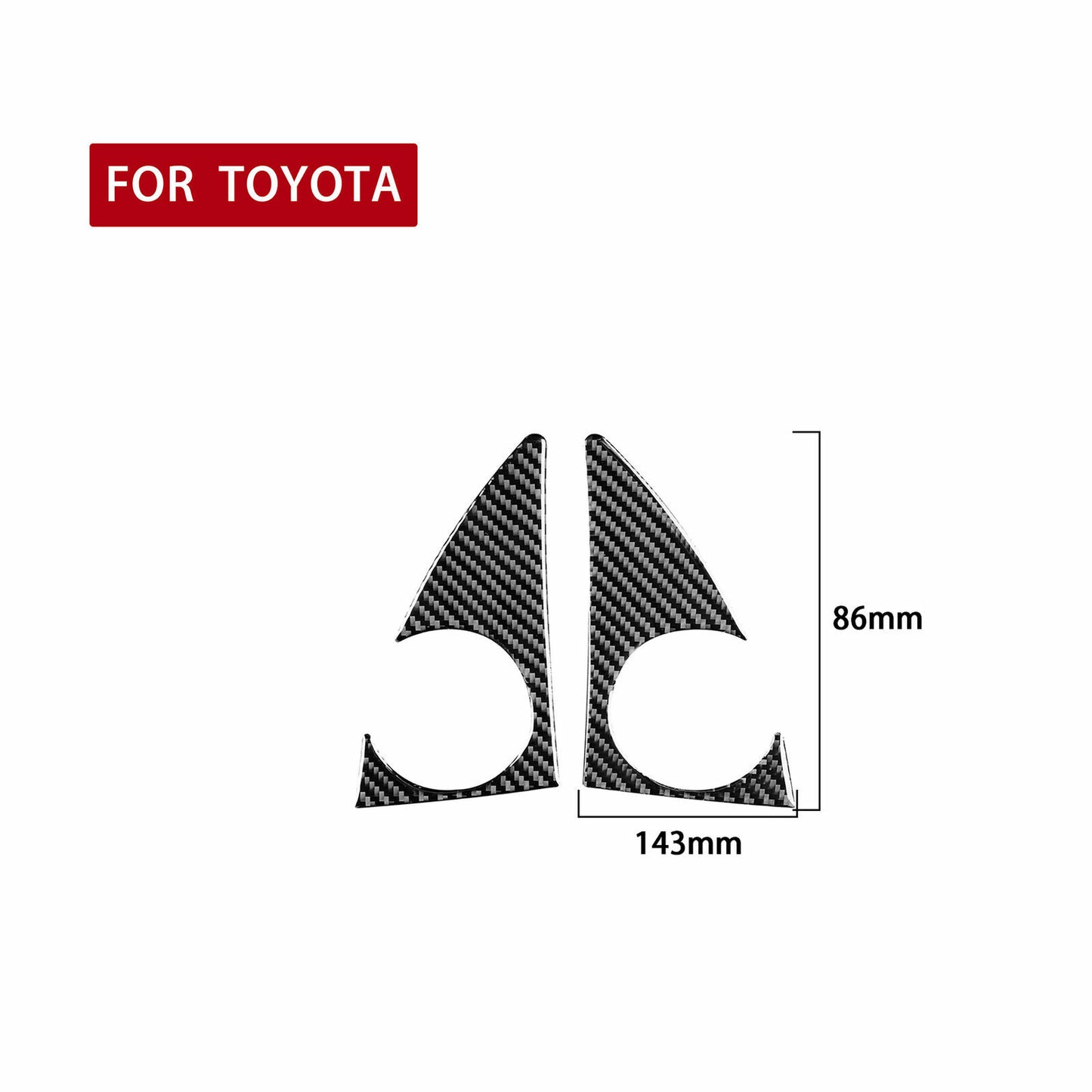 2-Piece Carbon Fiber A-Pillar Speaker Cover Trim for Toyota Tenderloin 2014-2018