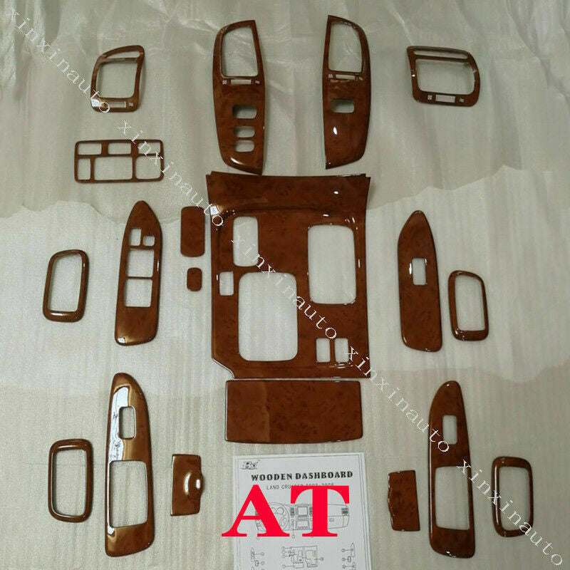 Wood Grain Look Full Dash Trim Kit for Land cruiser LC/FJ100 AT 4500 4700 03-07