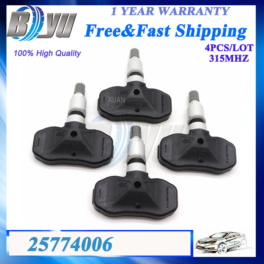 25774006 4X New TPMS Tire Pressure Monitor Sensor for Cadillac for Chevrolet for GMC